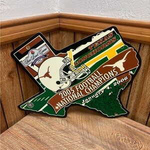 Texas Longhorns 2005 National Champions State-Shaped Championship Plastic Sign